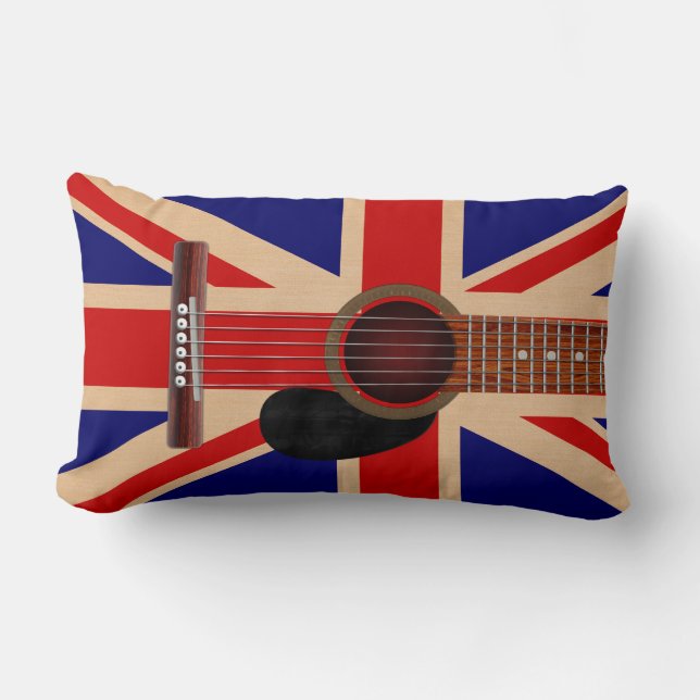 Union Jack Guitar Kussen (Voorkant)