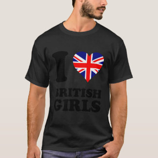 Union Jack Hart I Love Britse meisjes T-shirt