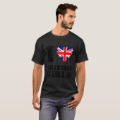 Union Jack Hart I Love Britse meisjes T-shirt (Voorkant volledig)