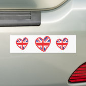 Union Jack Hart Vlag Bumpersticker (Op auto)