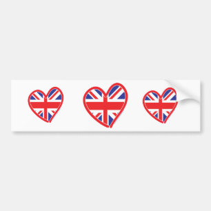 Union Jack Hart Vlag Bumpersticker