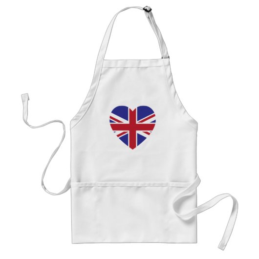 Union Jack Heart Kitchen Apron Standaard Schort (Voorkant)