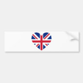 Union Jack Heart Shape Bumpersticker (Voorkant)