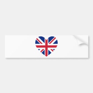 Union Jack Heart Shape Bumpersticker