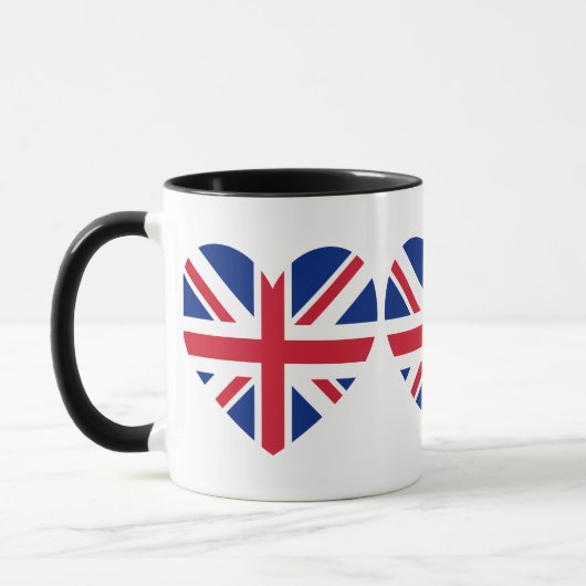 Union Jack Heart Shape Mok (Links)