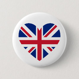 Union Jack Heart Shape Ronde Button 5,7 Cm