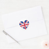 Union Jack Heart Shape Ronde Sticker (Envelop)