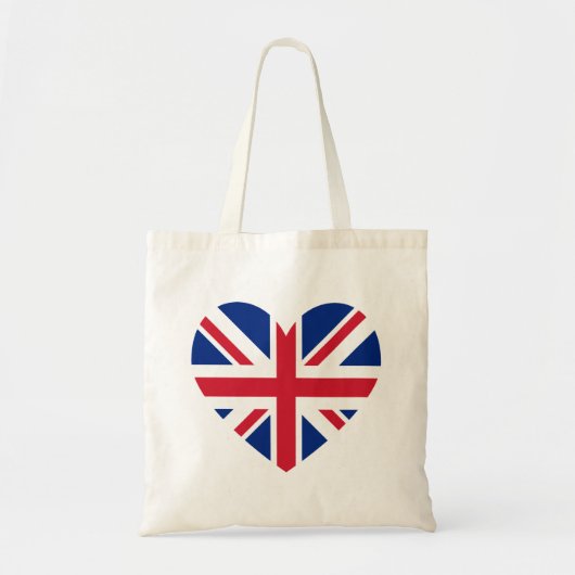 Union Jack Heart Shape Tote Bag (Voorkant)