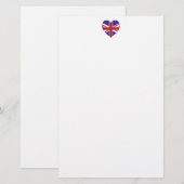 Union Jack Heart Stationery Briefpapier (Voorkant / Achterkant)