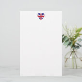 Union Jack Heart Stationery Briefpapier (Staand voorkant)