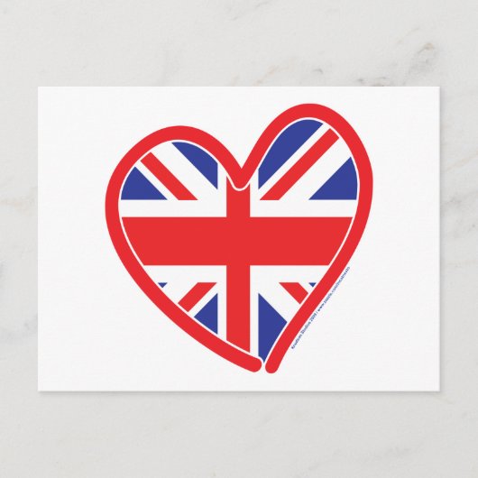 Union Jack Heart-vlag Briefkaart (Voorkant)