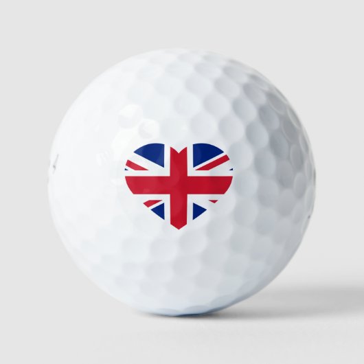 Union Jack Heartflag be6 gbcnt Golfballen (Voorkant)