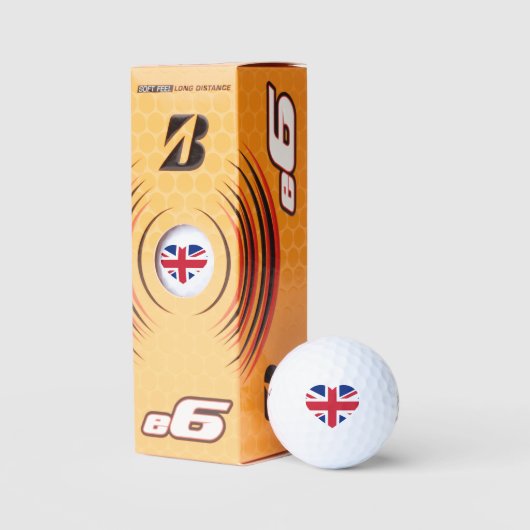 Union Jack Heartflag be6 gbcnt Golfballen (Verpakking)