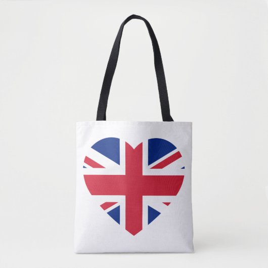Union Jack Heartflag stint Tote Bag (Voorkant)