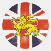 Union Jack Heraldry Lion Sticker (Voorkant)