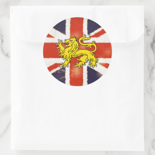 Union Jack Heraldry Lion Sticker (Tas)