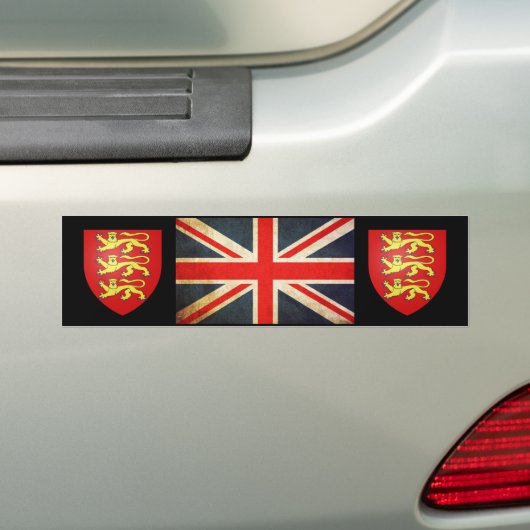 Union Jack Heraldry Shield Bumpersticker (Op auto)