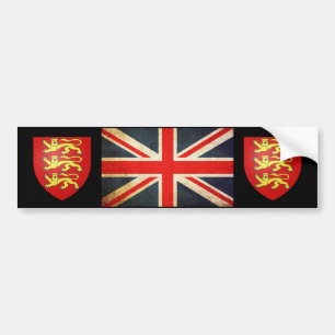 Union Jack Heraldry Shield Bumpersticker