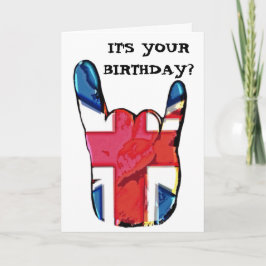 Union Jack Horns Pop Art Rock Verjaardag Kaart
