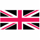 Union Jack ~ Hot Pink Black en White Fotobeeldje Sleutelhanger<br><div class="desc">Dit zal een uitsnede zijn in acryl van om het even welke aangeboden dingen,  een speld,  het keyring,  het versieren,  de magneet of de beeldhouwkunst en sommige van hen in verschillende grootte. Het kunnen boomversieringen zijn,  handtaarten,  of gedragen door een gordellus. Zelfs van je achterste uitzicht spiegel.</div>