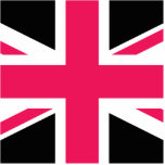 Union Jack ~ Hot Pink Black en White Fotobeeldje Sleutelhanger<br><div class="desc">Dit zal een uitsnede zijn in acryl van om het even welke aangeboden dingen,  een speld,  het keyring,  het versieren,  de magneet of de beeldhouwkunst en sommige van hen in verschillende grootte. Het kunnen boomversieringen zijn,  handtaarten,  of gedragen door een gordellus. Zelfs van je achterste uitzicht spiegel.</div>