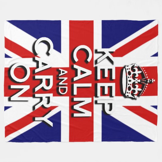 Union Jack houdt kalm en gaat door Fleece Deken (Voorkant (Horizontaal))