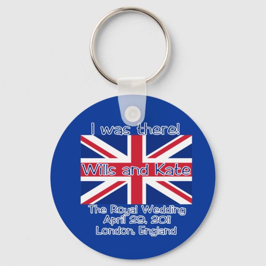 Union Jack I WAS ER Royal Weddenshirt Sleutelhanger (Voorkant)