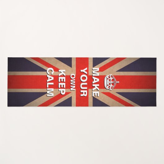 Union Jack Keep Calm Yoga Mat | Single Sided Print (Voorkant (horizontaal))