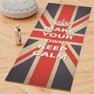 Union Jack Keep Calm Yoga Mat   Single Sided Print