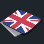 Union Jack-laptop-Hoesje Laptop Sleeve<br><div class="desc">De vlag van de Unie of de vlag van de Unie is de nationale vlag van het Verenigd Koninkrijk. De vlag van de Unie van Jack heeft ook een officiële of semi-officiële status in een aantal andere Gemenebestgebieden; zo is de vlag van de Unie bij resolutie van het Parlement een...</div>