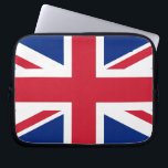 Union Jack Laptop Sleeve<br><div class="desc">Ontwerp op basis van de vlag van de Unievakker van het Verenigd Koninkrijk.</div>