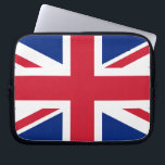 Union Jack Laptop Sleeve<br><div class="desc">Ontwerp op basis van de vlag van de Unievakker van het Verenigd Koninkrijk.</div>