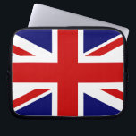Union Jack Laptop Sleeve<br><div class="desc">Eenvoudig en schoon Brits vlaggen Union Jack.</div>