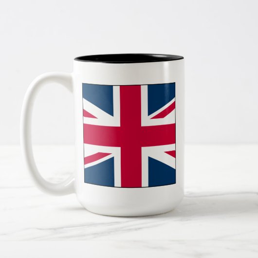 Union Jack Large Two Tone 15 Oz Mug Tweekleurige Koffiemok (Links)