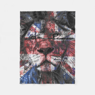 Union Jack Lion Fleece Deken