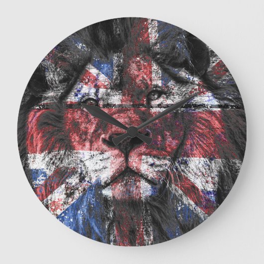 Union Jack Lion Grote Klok (Voorkant)