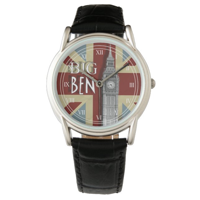 Union Jack London Big Ben Wrist Watch Horloge (Voorkant)