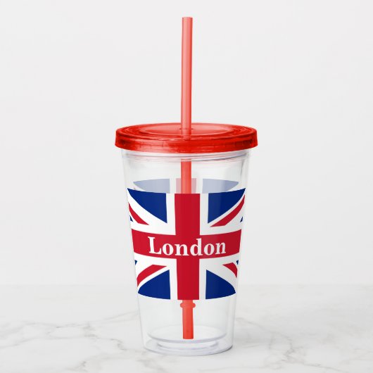 Union Jack London ~ British Flag Acryl Drinkbeker (Voorkant)