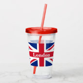 Union Jack London ~ British Flag Acryl Drinkbeker (Achterkant)