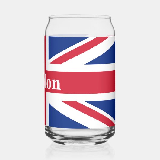 Union Jack London ~ British Flag Blikvorm Glas (Achterkant)