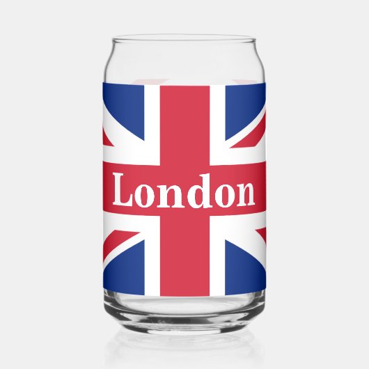 Union Jack London ~ British Flag Blikvorm Glas (Links)