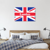 Union Jack London ~ British Flag Canvas Print (Insitu (Slaapkamer))