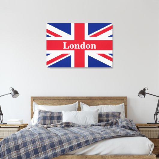 Union Jack London ~ British Flag Canvas Print (Insitu (Slaapkamer))