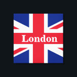 Union Jack London ~ British Flag Canvas Print<br><div class="desc">Vlag van het Verenigd Koninkrijk van Groot-Brittannië en Noord-Ierland met de Londense tekst. Het verlof zoals is,  past tekst aan,  of maakt leeg.</div>