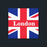 Union Jack London ~ British Flag Canvas Print<br><div class="desc">Vlag van het Verenigd Koninkrijk van Groot-Brittannië en Noord-Ierland met de Londense tekst. Het verlof zoals is,  past tekst aan,  of maakt leeg.</div>