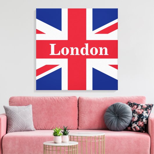 Union Jack London ~ British Flag Canvas Print (Insitu (Woonkamer))