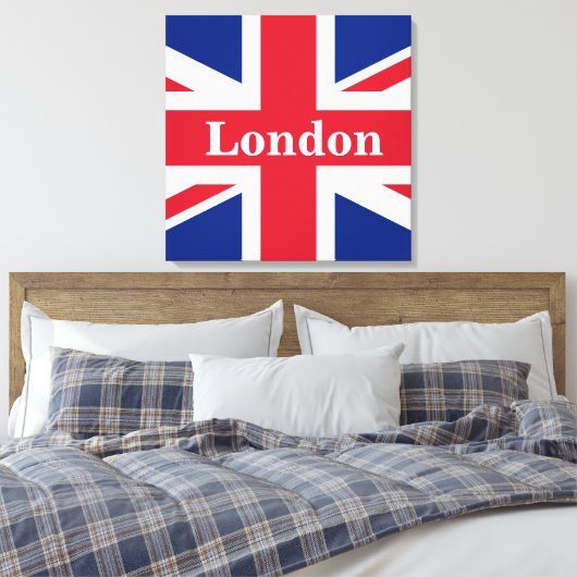 Union Jack London ~ British Flag Canvas Print (Insitu (Slaapkamer))