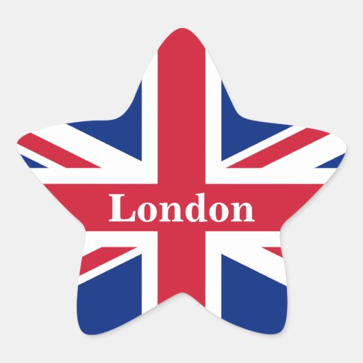 Union Jack London ~ British Flag Classic Round Sti Ster Sticker (Voorkant)