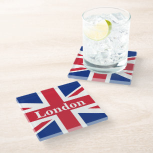 Union Jack London ~ British Flag Glazen Onderzetter