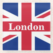Union Jack London ~ British Flag Glazen Onderzetter (Voorkant)
